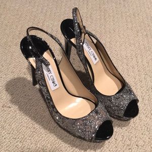 Jimmy choo glitter slingback shoe new 39.5